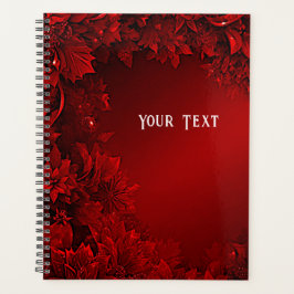 Red Leaves Floral Holiday Planner