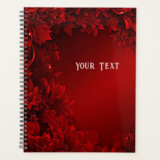 Red Leaves Floral Holiday Planner (Voorkant)