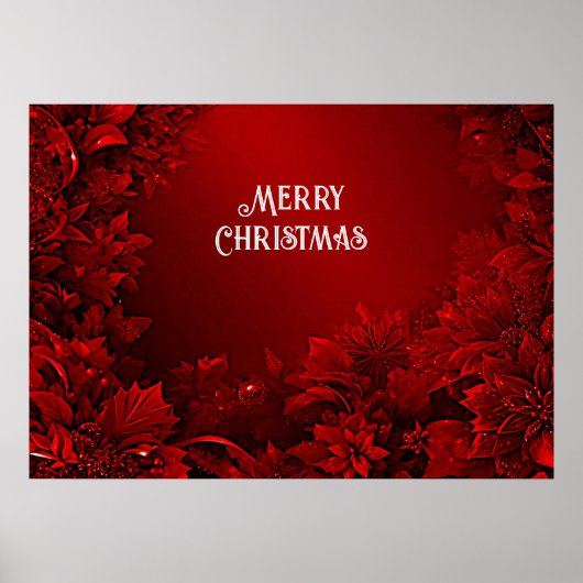 Red Leaves Floral Holiday Poster (Voorkant)