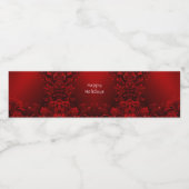 Red Leaves Floral Holiday Waterfles Etiket (Enkel label)