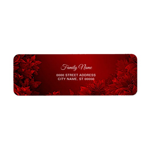 Red Leaves Floral Retour Adres Label (Voorkant)