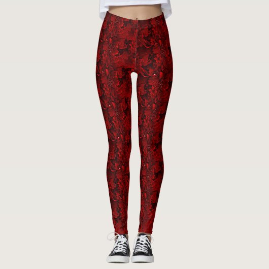 Red Leaves Holiday Legging (Voorkant)