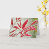 Red Leaves Natuur Art Christmas Holiday Kaart (Gele Bloem)