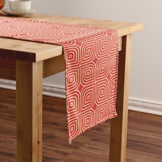 Red Leaves Pattern Table Runner Lange Tafelloper (Voorbeeld)