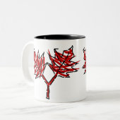 Red Leaves Vector Graphics Mok (Voorkant links)