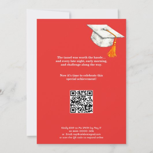 Red Legacy Collage QR Code Kaart (Achterkant)