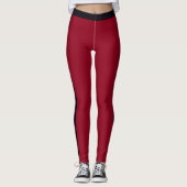 Red Leggings Black Side Stripe Choose Your Colors (Voorkant)