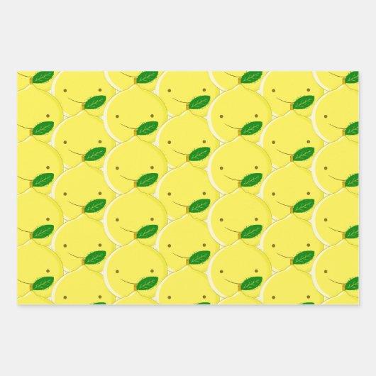 Red Lemon Pattern Inpakpapier Vel (Voorkant 3)