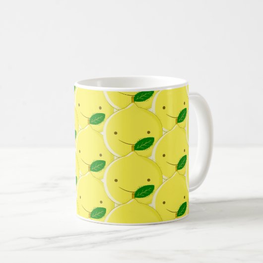 Red Lemon Pattern Koffiemok (Voorkant rechts)