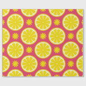 Red Lemon Wrapping Paper Cadeaupapier (Vlak)