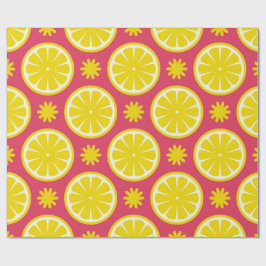 Red Lemon Wrapping Paper Cadeaupapier