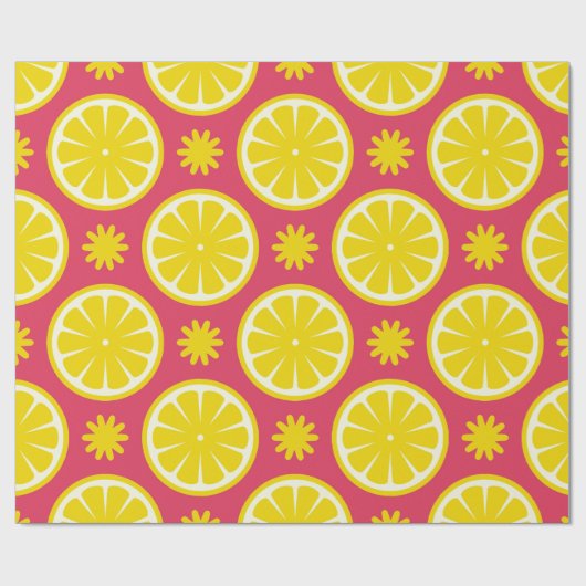 Red Lemon Wrapping Paper Cadeaupapier (Vlak)
