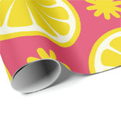 Red Lemon Wrapping Paper Cadeaupapier (Rol Hoek)