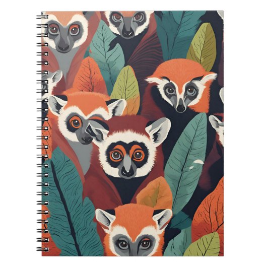 Red Lemur Notitieboek – Bold Wildlife-geïnspireerd (Voorkant)