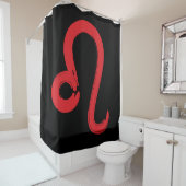 Red LEO Zodiac Sign Juli Birthday Astrology Douchegordijn (In situ)