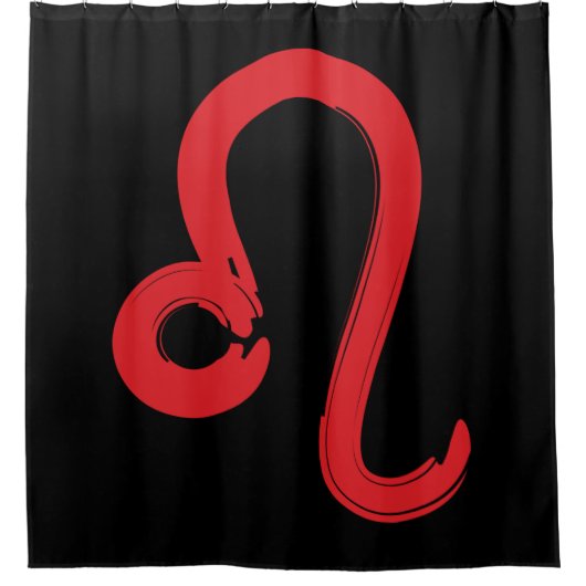 Red LEO Zodiac Sign Juli Birthday Astrology Douchegordijn (Voorkant)