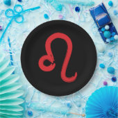 Red LEO Zodiac Sign Juli Birthday Astrology Papieren Bordje (Feest)