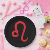 Red LEO Zodiac Sign Juli Birthday Astrology Papieren Bordje (Feest)