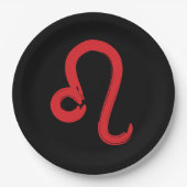 Red LEO Zodiac Sign Juli Birthday Astrology Papieren Bordje (Voorkant)