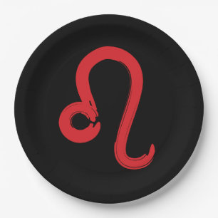Red LEO Zodiac Sign Juli Birthday Astrology Papieren Bordje