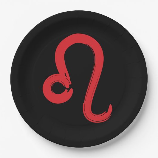 Red LEO Zodiac Sign Juli Birthday Astrology Papieren Bordje (Voorkant)