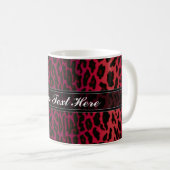 Red Leopard Animal Print aangepast Koffiemok (Voorkant rechts)