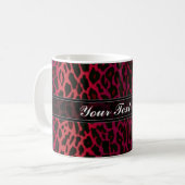Red Leopard Animal Print aangepast Koffiemok (Voorkant links)