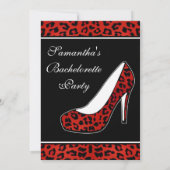 Red Leopard Animal Print Hiel Bachelorette Party Kaart (Achterkant)