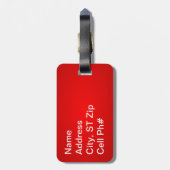 Red Leopard Animal Print | Personaliseren Bagagelabel (Achterkant verticaal)