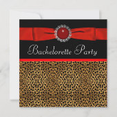 Red Leopard Bachelorette Party Uitnodigingen (Voorkant)