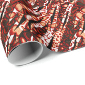 Red Leopard Camo Cadeaupapier (Rol Hoek)