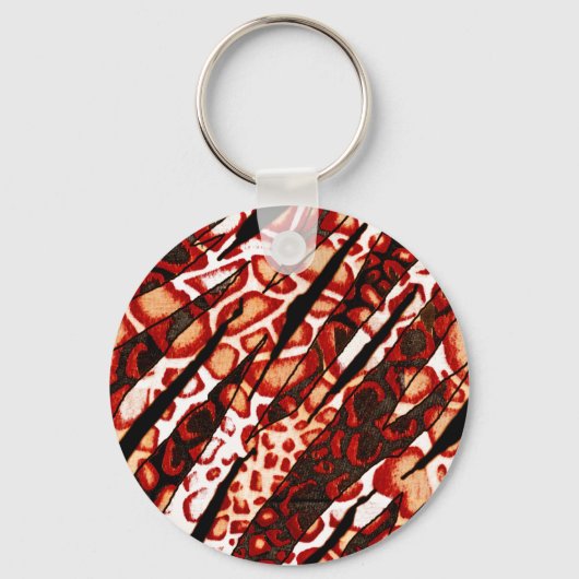 Red Leopard Camo Sleutelhanger (Voorkant)