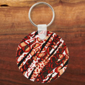Red Leopard Camo Sleutelhanger (Voorkant)