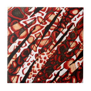 Red Leopard Camo Tegeltje