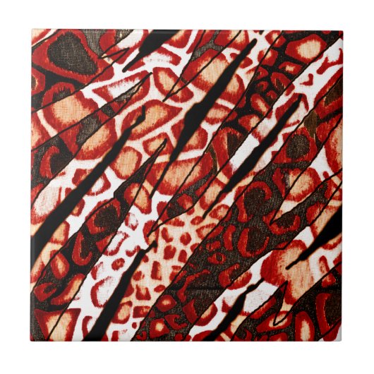 Red Leopard Camo Tegeltje (Voorkant)