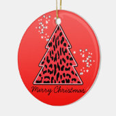 Red Leopard Cheetah kerstboom Keramisch Ornament (Links)
