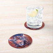 Red Leopard Coaster Ronde Kartonnen Onderzetter (Insitu)