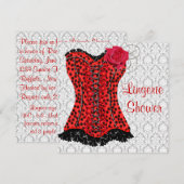 Red Leopard Corset Lingerie Vrijgezellenfeest Kaart (Voorkant / Achterkant)
