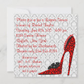 Red Leopard Corset Lingerie Vrijgezellenfeest Kaart (Achterkant)