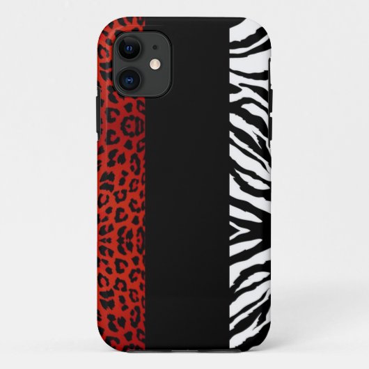 Red Leopard en Zebra Custom Animal Print Case-Mate iPhone Case (Achterkant)