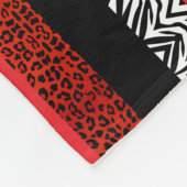 Red Leopard en Zebra Custom Animal Print Fleece Deken (Hoek)