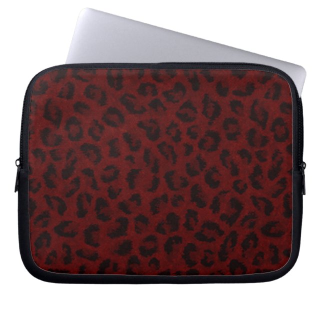 Red Leopard-hoes voor laptop Laptop Sleeve (Voorkant)