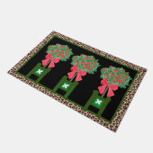Red Leopard  Holly Berry Chinoiserie  Doormat Deurmat (Schuin)
