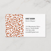 Red Leopard Modern Custom Animal Print Visitekaartje (Achterkant)