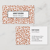 Red Leopard Modern Custom Animal Print Visitekaartje (Voorkant / Achterkant)
