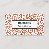 Red Leopard Modern Custom Animal Print Visitekaartje (Voorkant)