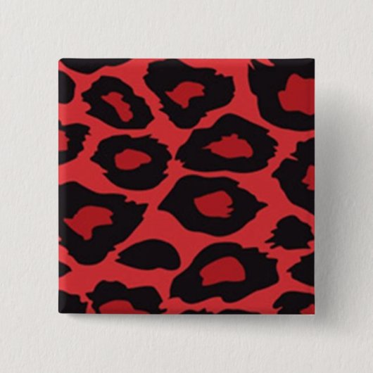 Red Leopard Pin Vierkante Button 5,1 Cm (Voorkant)