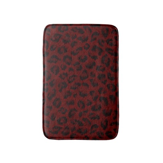 Red Leopard Print Badmat (Voorkant Verticaal)