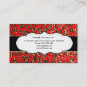 Red Leopard Print Faux Glitter Visitekaartjes (Achterkant)
