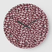 Red Leopard Print Grote Klok (Voorkant)